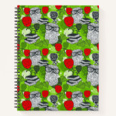 Owl in rode rozen notitieboek (Voorkant)