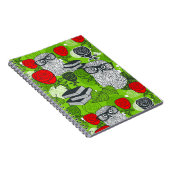 Owl in rode rozen notitieboek (Rechterzijde)