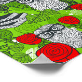 Owl in rode rozen poster (Hoek)