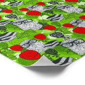 Owl in rode rozen poster (Hoek)