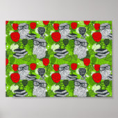 Owl in rode rozen poster (Voorkant)