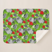 Owl in rode rozen sherpa deken (Voorkant (horizontaal))