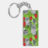 Owl in rode rozen sleutelhanger (Voorkant Links)