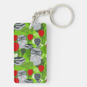 Owl in rode rozen sleutelhanger (achterkant)