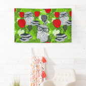 Owl in rode rozen spandoek (Insitu)