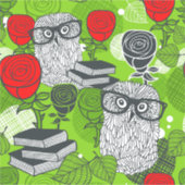 Owl in rode rozen sticker (Voorkant)
