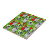 Owl in rode rozen tegeltje (Zijkant)