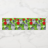 Owl in rode rozen waterfles etiket (Enkel label)