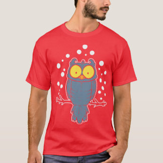 Owl in sneeuwboarder t-shirt