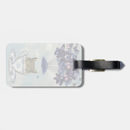 Owl in Teacup 2 Bagagelabel (Achterkant horizontaal)