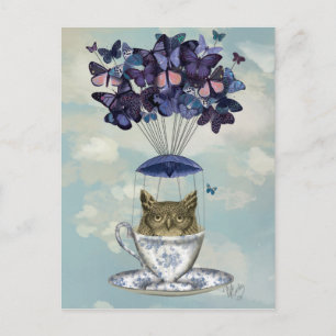Owl in Teacup 2 Briefkaart
