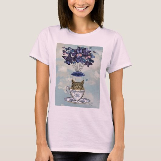 Owl in Teacup 2 T-shirt (Voorkant)