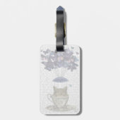 Owl in Teacup Bagagelabel (Achterkant verticaal)