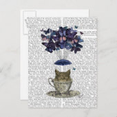 Owl in Teacup Briefkaart (Voorkant / Achterkant)