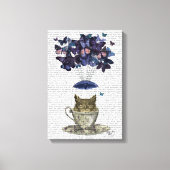 Owl in Teacup Canvas Afdruk (Voorkant)