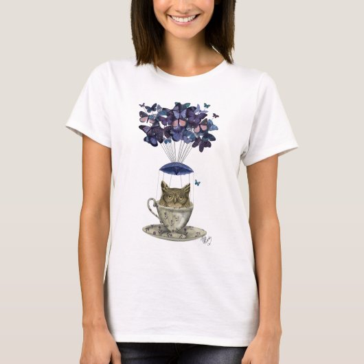 Owl in Teacup T-shirt (Voorkant)