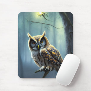 Owl in the forest at night muismat