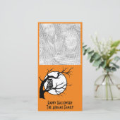 Owl in Tree Halloween-fotokaart Feestdagenkaart (Staand voorkant)