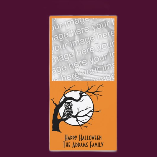 Owl in Tree Halloween-fotokaart Feestdagenkaart