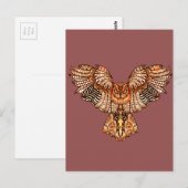 Owl in vlucht 2 briefkaart (Voorkant / Achterkant)