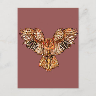 Owl in vlucht 2 briefkaart