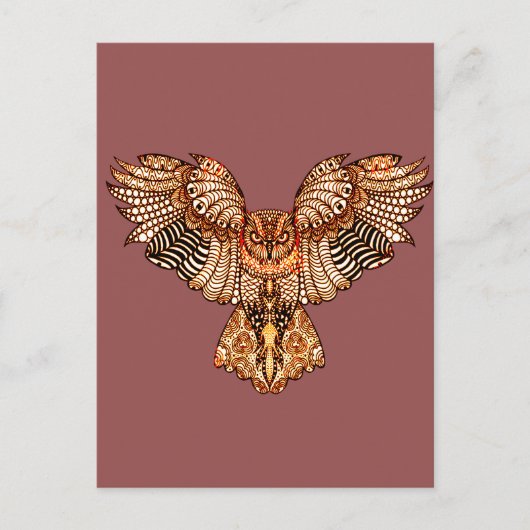 Owl in vlucht 2 briefkaart (Voorkant)