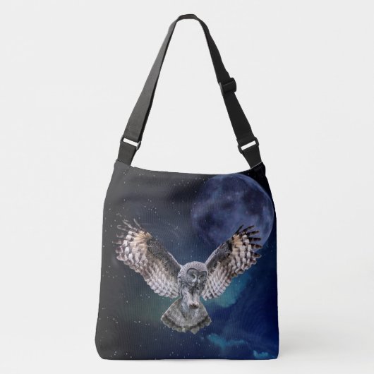 Owl in vlucht crossbody tas (Voorkant)