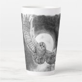 Owl in vlucht latte mok (Voorkant)