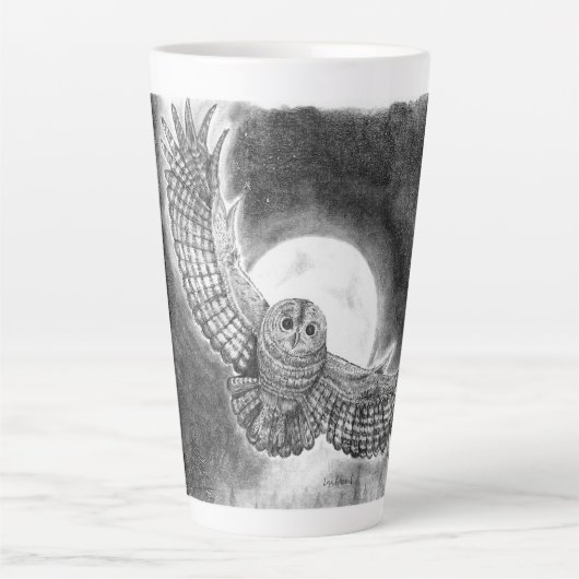 Owl in vlucht latte mok (Voorkant)