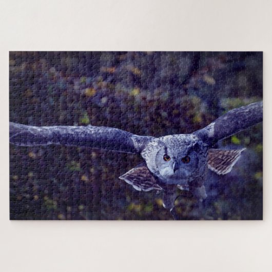 Owl in vlucht legpuzzel (Horizontaal)
