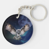 Owl in vlucht sleutelhanger (Achterkant)