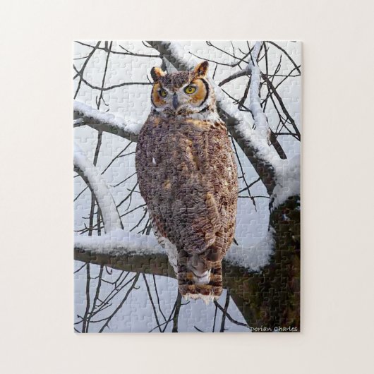 "Owl in Winter" Puzzle Legpuzzel (Verticaal)