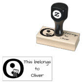 Owl Initiaal Rubberstempel (Gestempeld)