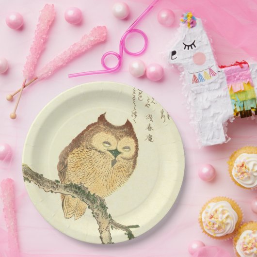 Owl | Japans Fine Art Papier Borden Papieren Bordje (Feest)