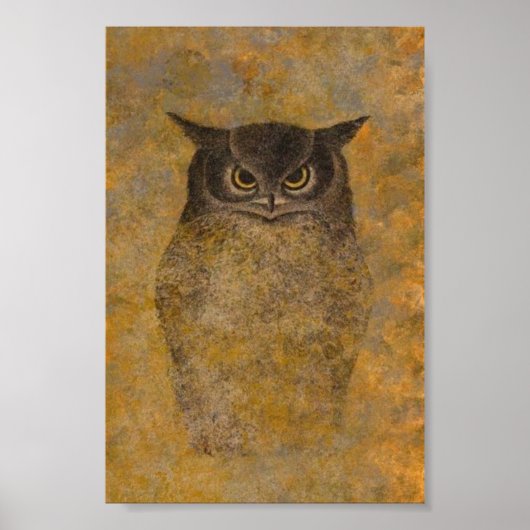 Owl Japanse Fine Art Poster (Voorkant)