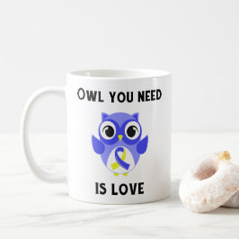Owl je hebt liefde nodig, downsyndroom bewustzijn koffiemok