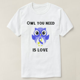 Owl je hebt liefde nodig, downsyndroom bewustzijn t-shirt