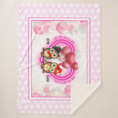 Owl je hebt liefde nodig | Kleurrijk groot Sherpa Deken (Voorkant)