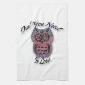Owl je hebt liefde nodig, Owl Kitchen Towel Theedoek (Verticaal)