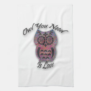 Owl je hebt liefde nodig, Owl Kitchen Towel Theedoek