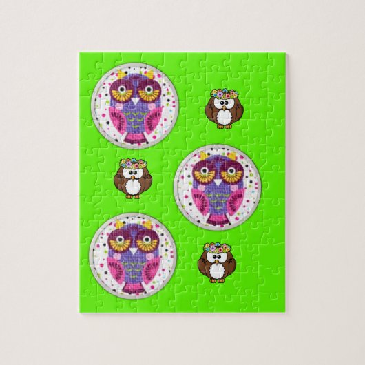 Owl Jigzaag Puzzle Legpuzzel (Verticaal)