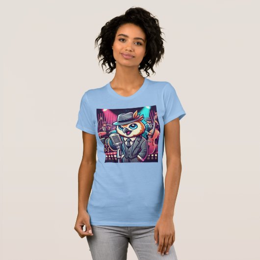 Owl Jolson, zanger van de Neon Jazz Club T-shirt (Voorkant volledig)