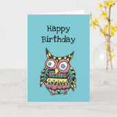 Owl Kaart (Gele Bloem)