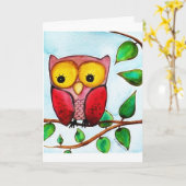 Owl-kaart Kaart (Gele Bloem)