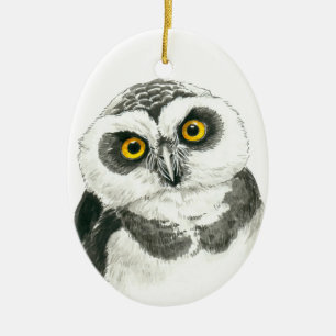 Owl Keramisch Ornament