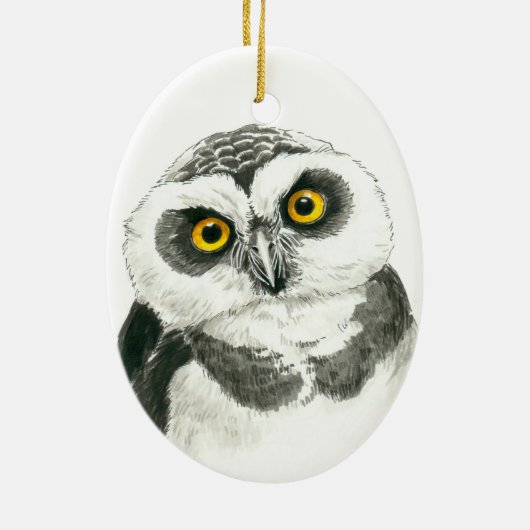 Owl Keramisch Ornament (Achterkant)