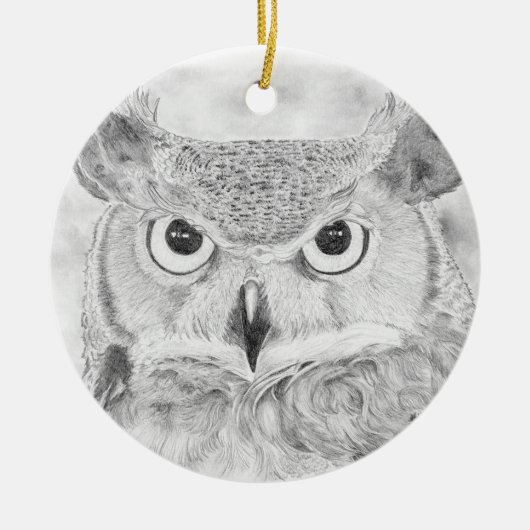 Owl Keramisch Ornament (Voorkant)
