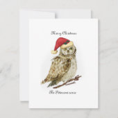 Owl kerstKaart gepersonaliseerd (Voorkant)