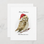Owl kerstKaart gepersonaliseerd (Voorkant / Achterkant)