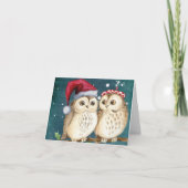 Owl kerstkaarten kaart (Voorkant)